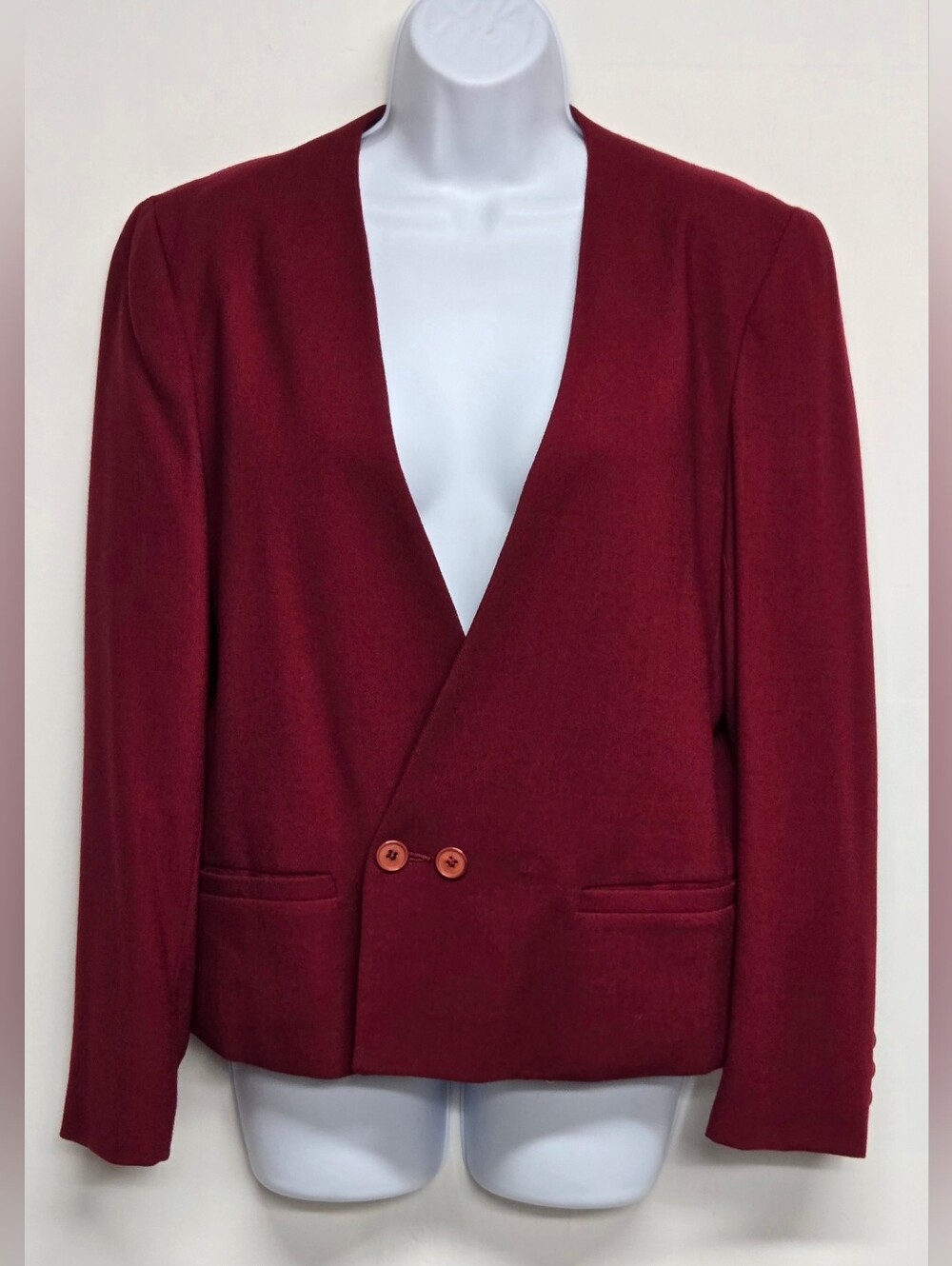 Courtney Rhodes 16 Vintage Burgundy Red Blazer Jacket Office Dressy
